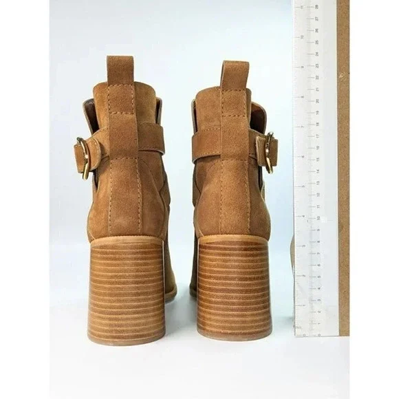 See By Chloe Women's Lyna Ankle Boot Tan Suede Size 40 EU / 10 US (MSRP $525)